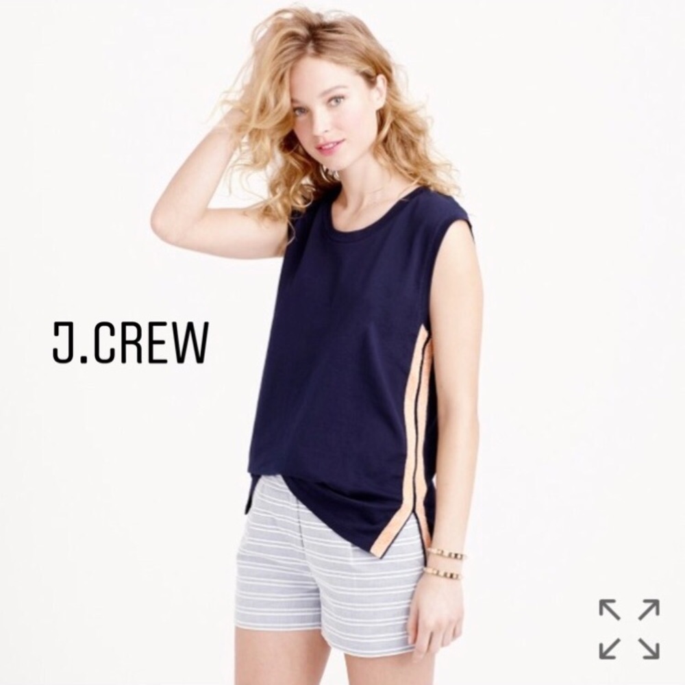 J.Crew • Metallic Side-Stripe Tank Top